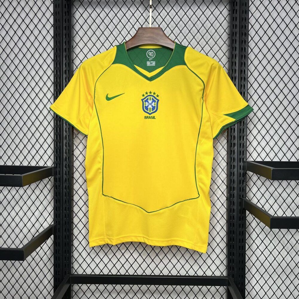 Camiseta Brasil 04-06 retro local equipación clásica Canarinha