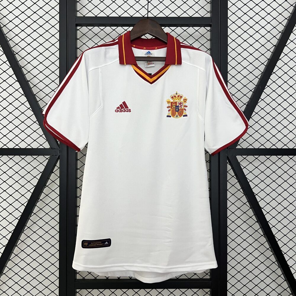 Camiseta España visitante 2000 retro Eurocopa blanca Selección Española
