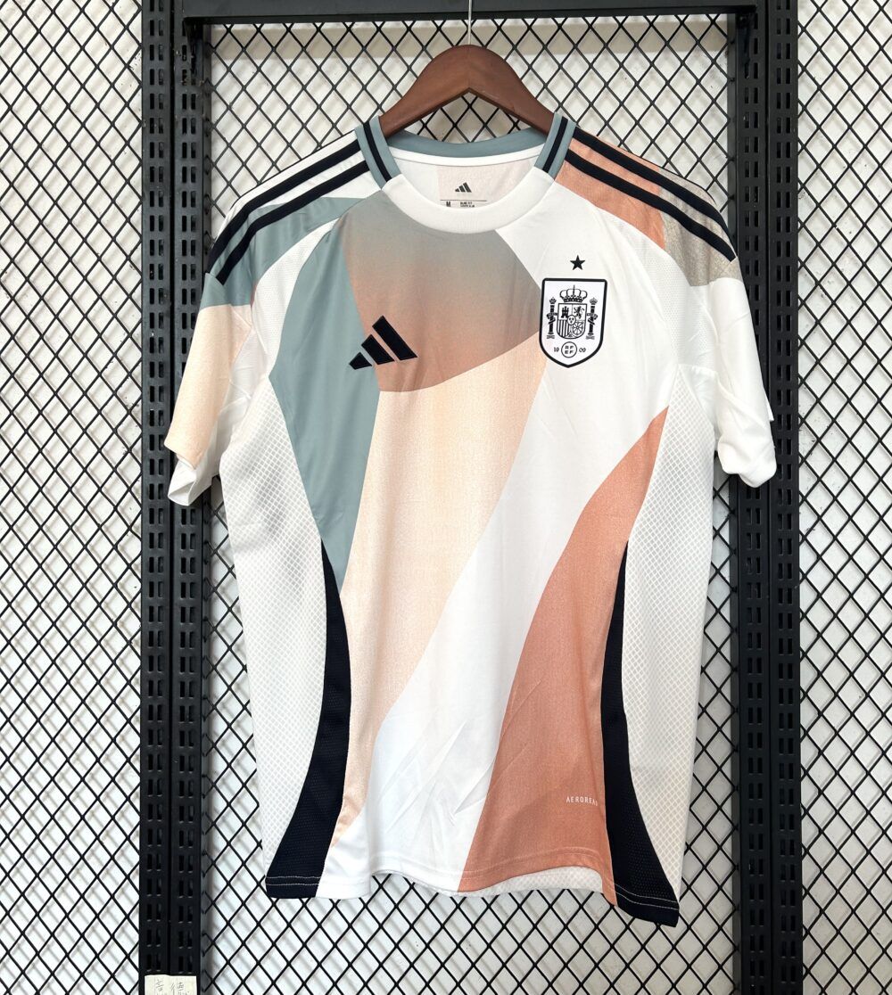 Camiseta España 25 segunda equipación equipo femenino blanco cubista Euro 2025