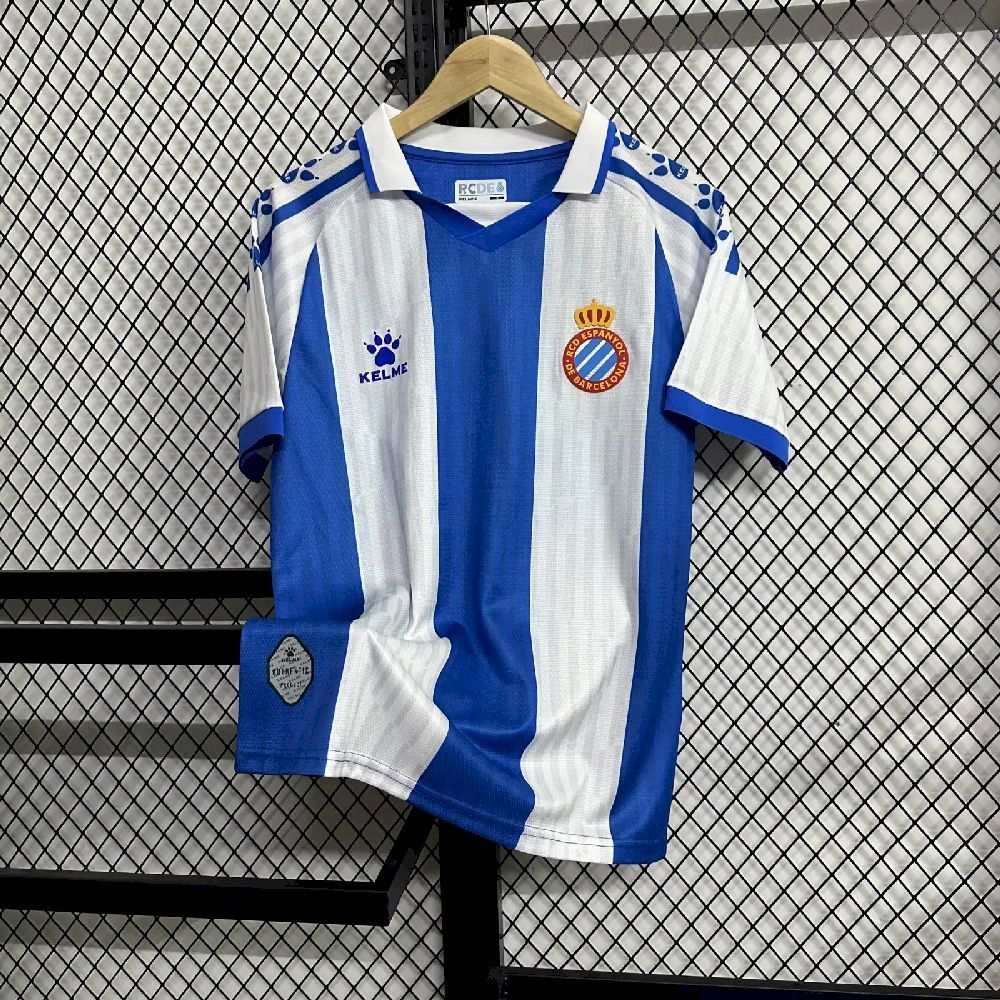 Nueva camiseta RCD Espanyol 25-26 local franjas blanquiazules oficial