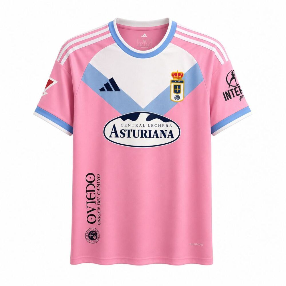 Nueva camiseta Real Oviedo 26-27 tercera equipación rosa
