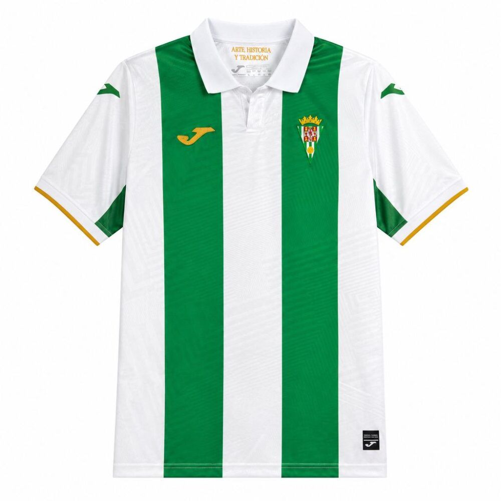Nueva camiseta Córdoba CF 26-27 local franjas blanquiverdes