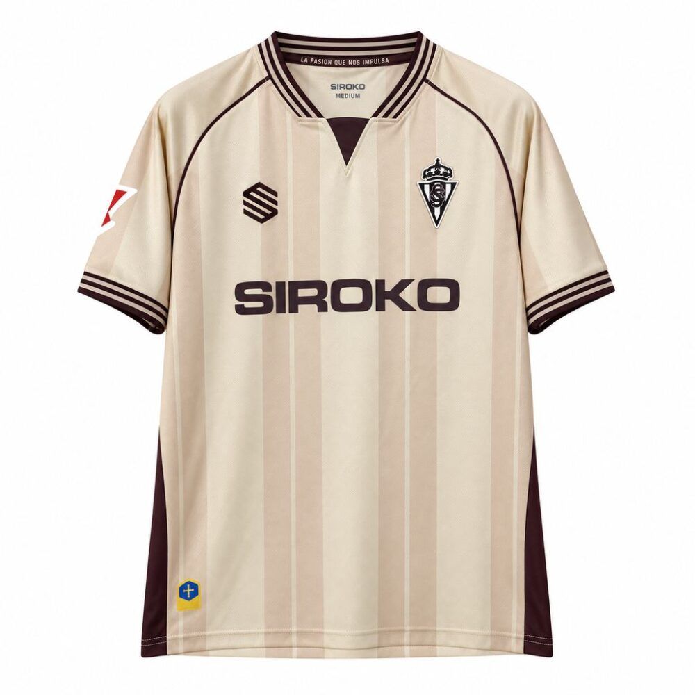 Nueva camiseta Real Sporting de Gijón 26-27 tercera equipación beige oficial